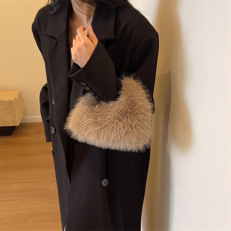 Túi Xách Đeo Chéo Phủ Lông Thời Trang Thu Đông 2023 Dễ Thương Cho Nữ