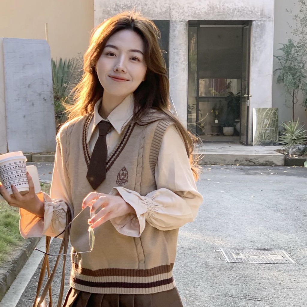 Áo len gile nữ học sinh Giahan_official phong cách Hàn Quốc hàng loại 1 dày dặn H-26