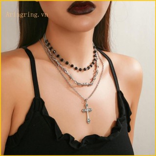 Arin Vòng Cổ choker Dây Xích Mặt Thánh Giá Phong Cách gothic punk Cá Tính Dành Cho Nữ