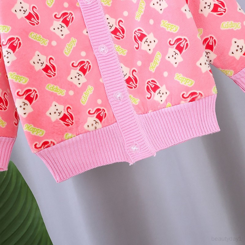 Áo Khoác Cardigan Dệt Kim In Hoạt Hình Dễ Thương Cho Bé