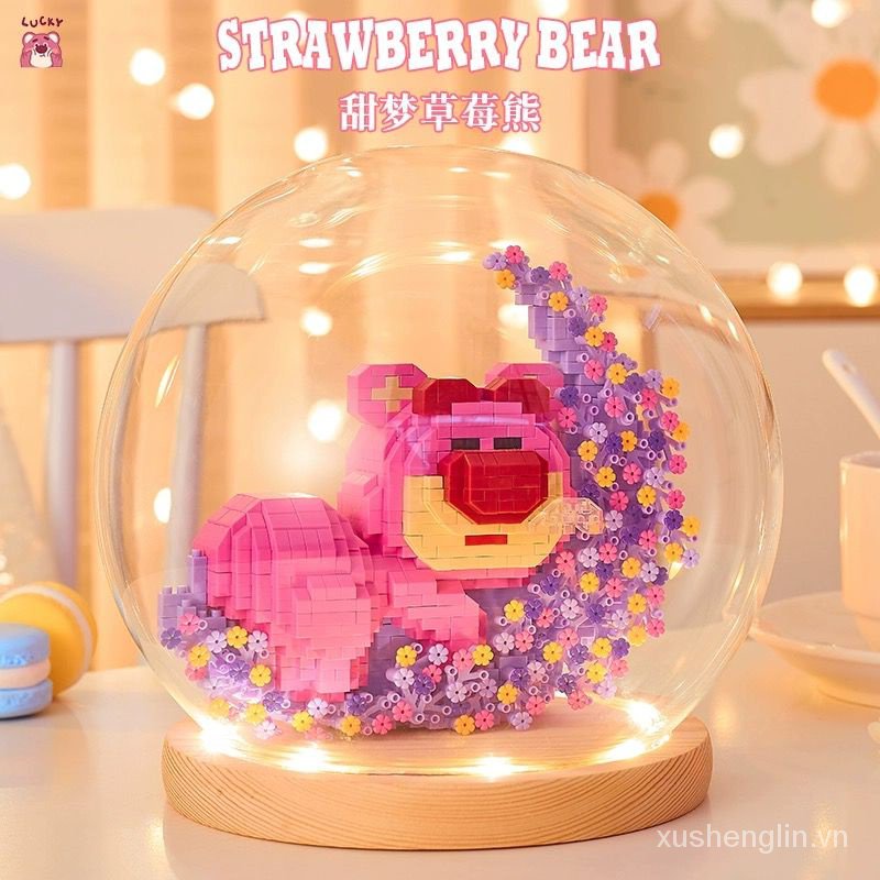 Bustling dream-like big-ear dog Disney Laurel dog building blocks assembled microparticle model building blocks ornaments for girls gift