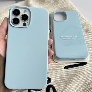 Ôp Điện Thoại Silicon Dẻo Màu Xanh Da Trời Có logo 15 series Cho iphone 15 14 13 12 11 pro max 15plus x xs xr Vỏ