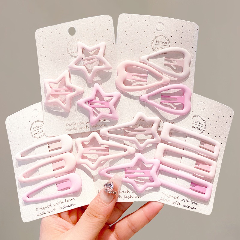 Bộ 38 Kẹp Tóc Màu Hồng Dễ Thương Phong Cách Hàn Quốc Cho Bé Gái