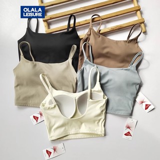 OLALA LEISURE Lycra Áo Ngực Thể Thao Hai Dây Chống Sốc Thời Trang Cho Nữ