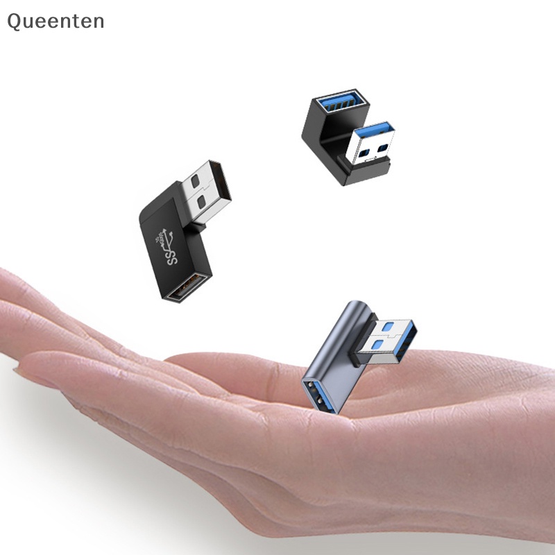Queenten Đầu Nối usb 3.0 Bẻ Góc 90o 10gbps Cho Máy Tính / laptop