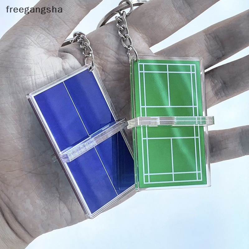 Móc Khóa acrylic Ba Chiều Mặt Hình Cầu Lông / Bàn tennis mini fdh