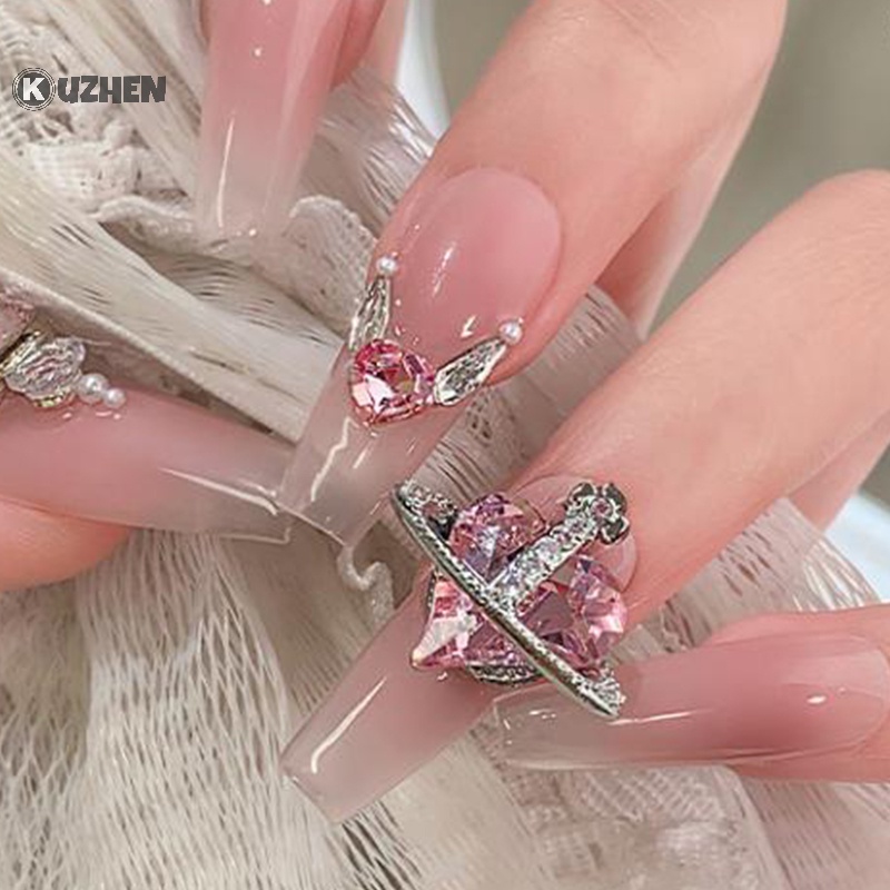 Kuzhen Bộ 5 Đá Hợp Kim 3d Siêu Lấp Lánh Hình Trái Tim Hành Tinh Khử Mùi Trang Sức