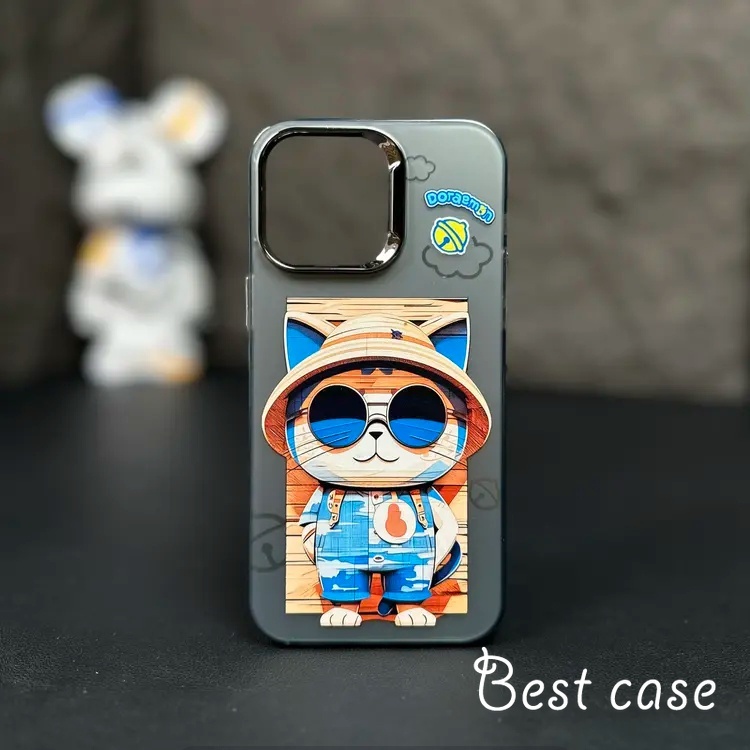 Ốp Điện Thoại Cứng In Hình Mèo Hoạt Hình Cho iphone 15 14 13 12 11 pro max