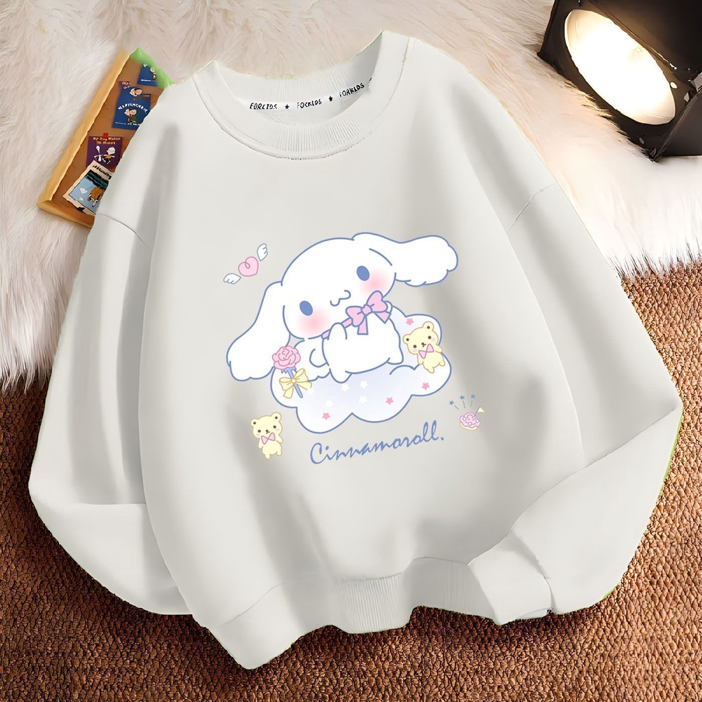 Áo Sweater Cổ Tròn Tay Dài In Hoạt Hình cinnamoroll Dễ Thương Thời Trang Mùa Thu Cho Bé Gái