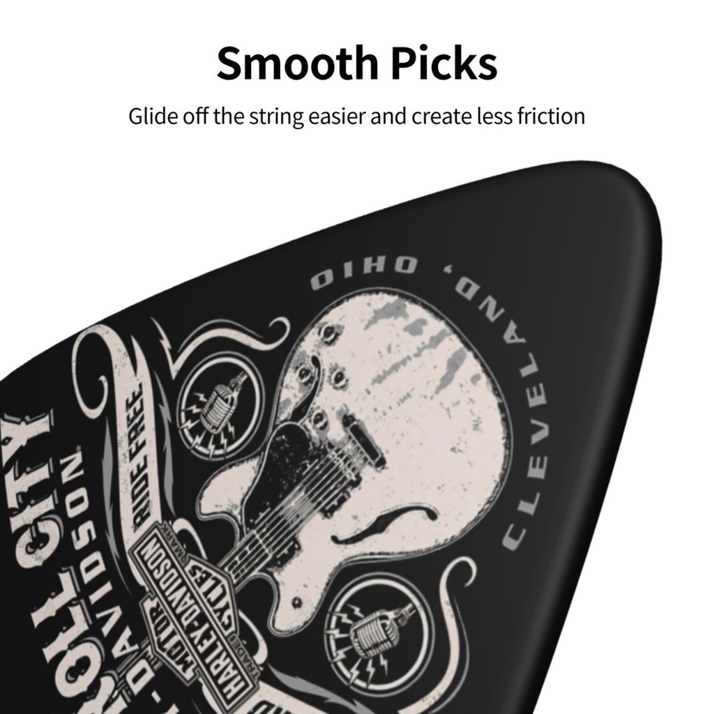 Harley Davidson Set 6 Miếng Gảy Đàn guitar 3 Phím Dày Khác Nhau Thích Hợp Với guitar / ukulele / V.V.