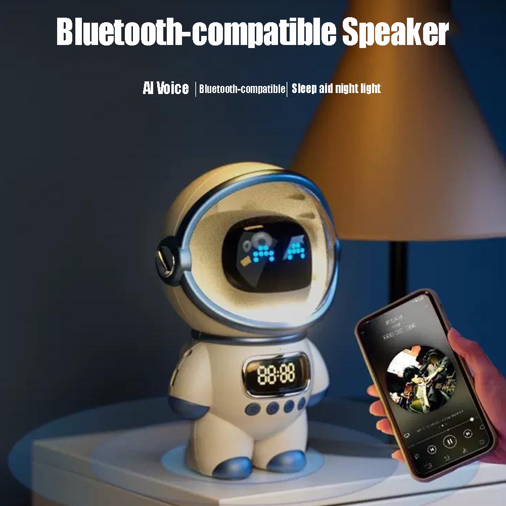 Loa bluetooth mini Hình Phi Hành Gia Thông Minh Có Đồng Hồ Báo Thức