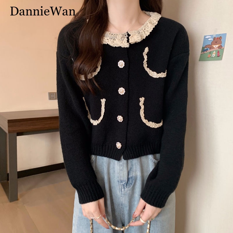 DannieWan Áo Len áo khoác cardigan Popular Cute Đơn giản Vintage WMY23A0AAN 41Z231013