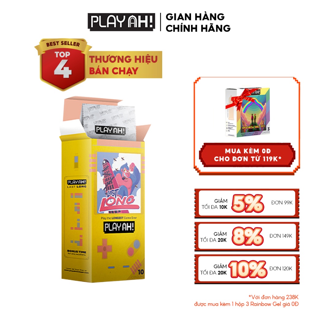 Bao Cao Su PLAYAH SUPER INVISIBLE Siêu mỏng/ LAST LONG Kéo dài thời gian/ EXTRA DOTS