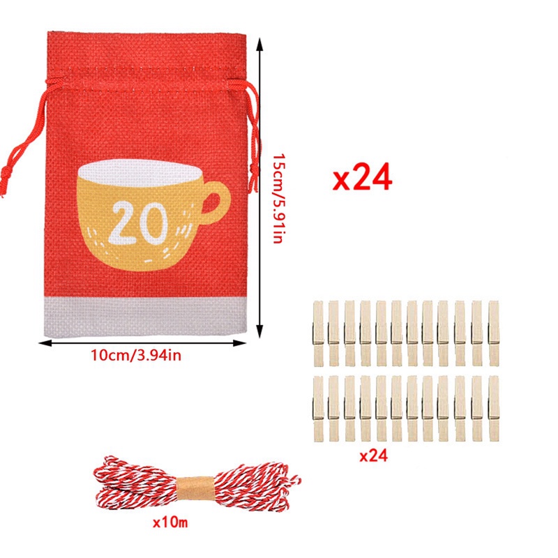 Aayetd Bộ 24 Lịch Treo Đếm Ngược Ngày Giáng Sinh