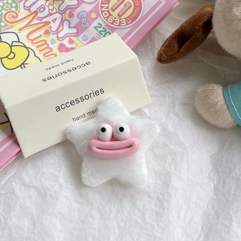 Mh Kẹp Tóc Hình Xúc Xích / Ngôi Sao / Trái Tim Nhồi Bông Dễ Thương Vui Nhộn Phong Cách Nhật Hàn Dành Cho Học Sinh