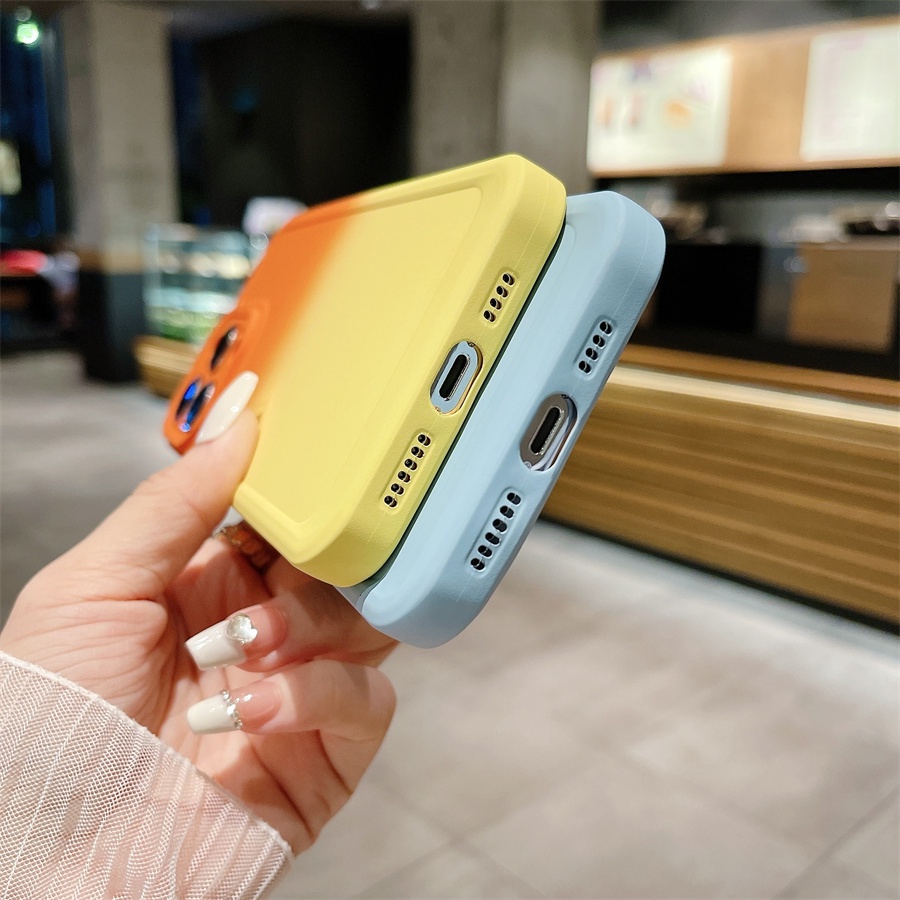 Ôp Điện Thoại Silicon Dẻo Màu gradient Kèm Khung Bảo Vệ camera Cho xiaomi redmi note 12 pro + plus 4g 11 12s 11s 10s 9s 9 10 pro 5g Ốp