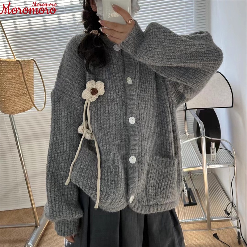 Moromoro Áo Len áo khoác cardigan Dễ thương Phong cách Hàn Phong Trendy WMY23A0CJK 42Z231017