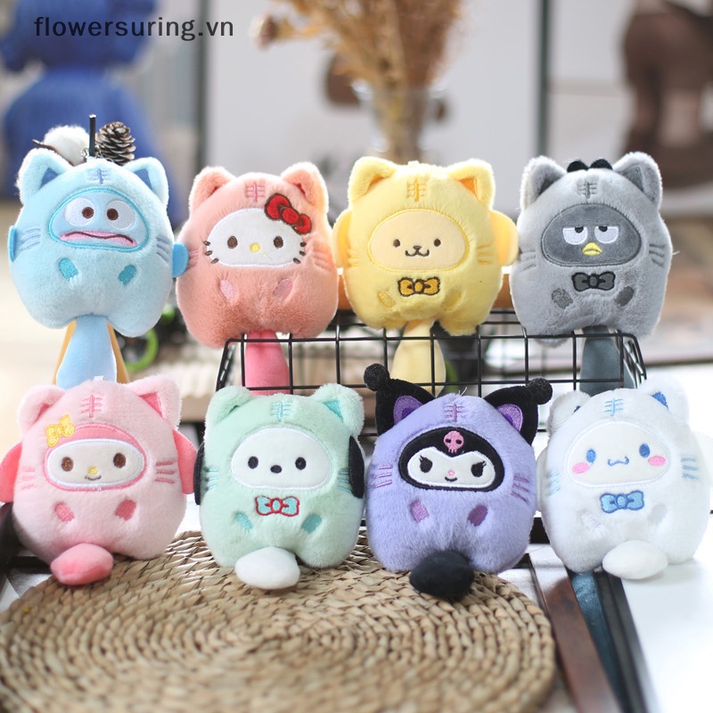 Sanrio kuromi Móc Khóa Hình Động Vật Nhồi Bông Nhỏ kuromi my melody cinnamoroll Nhồi Bông Dễ Thương