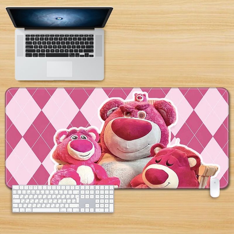Tấm Lót Chuột Và Bàn Phím Máy Tính Cỡ Lớn In Hoạt Hình Gấu Dâu Tây Dễ Thương Cho Nữ