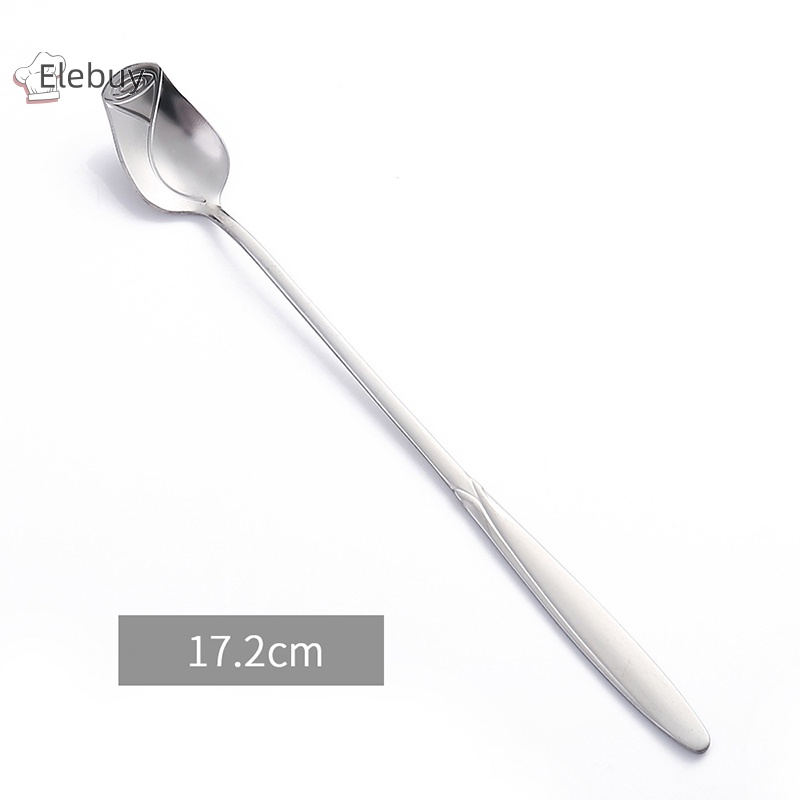 Muỗng Cà Phê Bằng Thép Không Gỉ Hình Hoa Hồng Dễ Thương