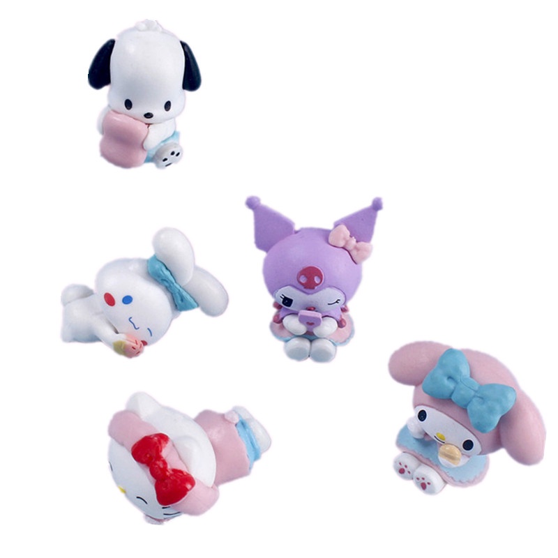 SANRIO Set 5 Đồ trang trí Nhân Vật Phim Hoạt Hình kuromi melody pochacco Trang Trí Bánh Kem diy