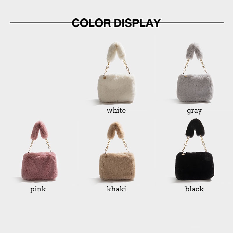 MLKSRH KQES Túi Đeo Chéo mini Phối Lông Thời Trang Hàn Quốc Dễ Thương Cho Nữ