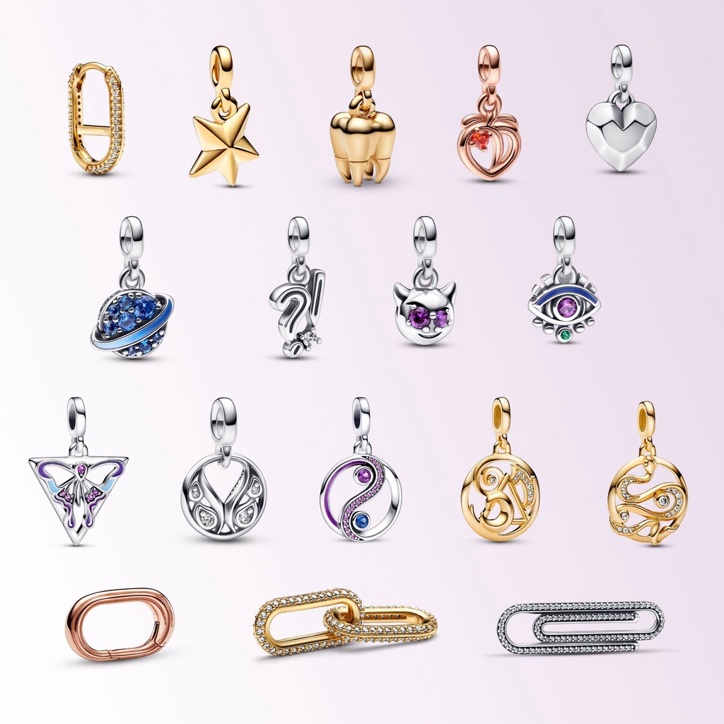 Mặt Dây Chuyền Mạ Bạc 925 Đính Hạt pandora Lấp Lánh Xinh Xắn Cho Nữ