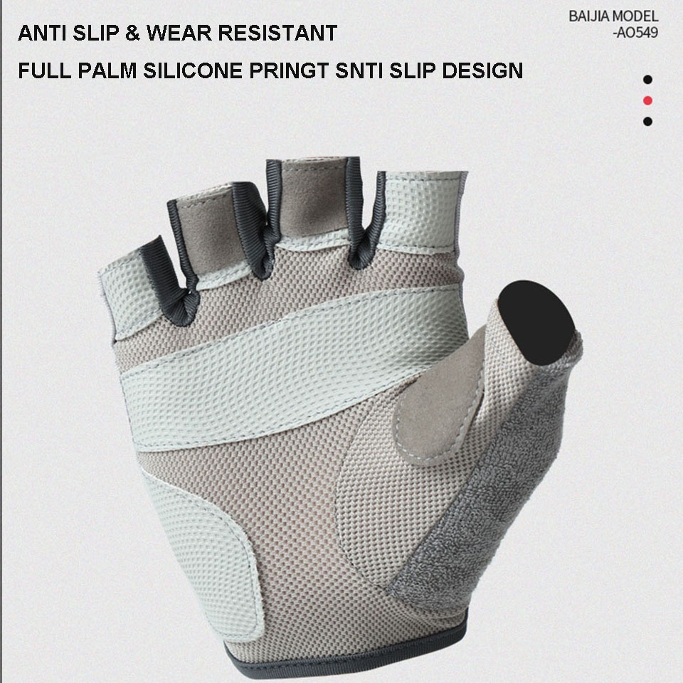 1 Đôi Găng Tay Thể Thao Nửa Ngón Chống Trượt Thoáng Khí