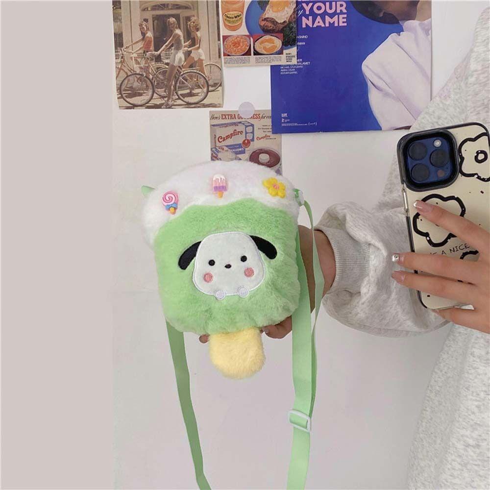 Shanhai Túi Đeo Chéo Vai Hình Thỏ Bông Hoa / Cây Kem / kuromi Sức Chứa Lớn Phong Cách Hàn Quốc Xinh Xắn
