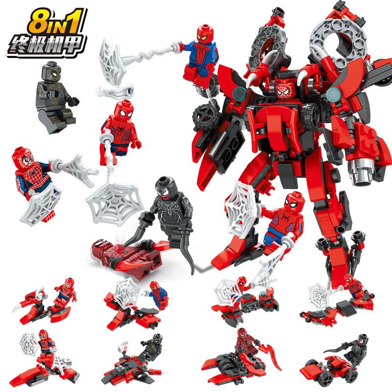 Tương Thích Với Lego Spider-Man Vs. Venom Mech Iron Man 3 Anti-Hulk Lắp Ráp Khối Đồ Chơi Cho Bé Trai