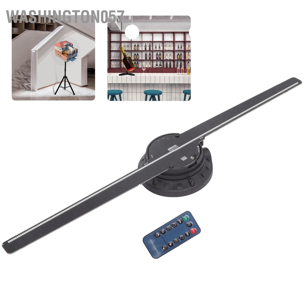 Washington057 Màn hình ba chiều 3D Máy chiếu ảnh không khí LED 224 cho cửa hàng triển lãm quảng cáo 100‑240V 16 5 inch