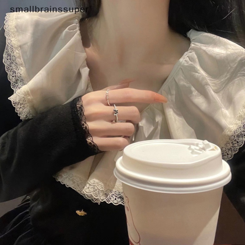 Bộ 2 Nhẫn Đính Đá zircon Hình Bướm Phong Cách Hàn Quốc Tối Giản Dành Cho Nữ sbs