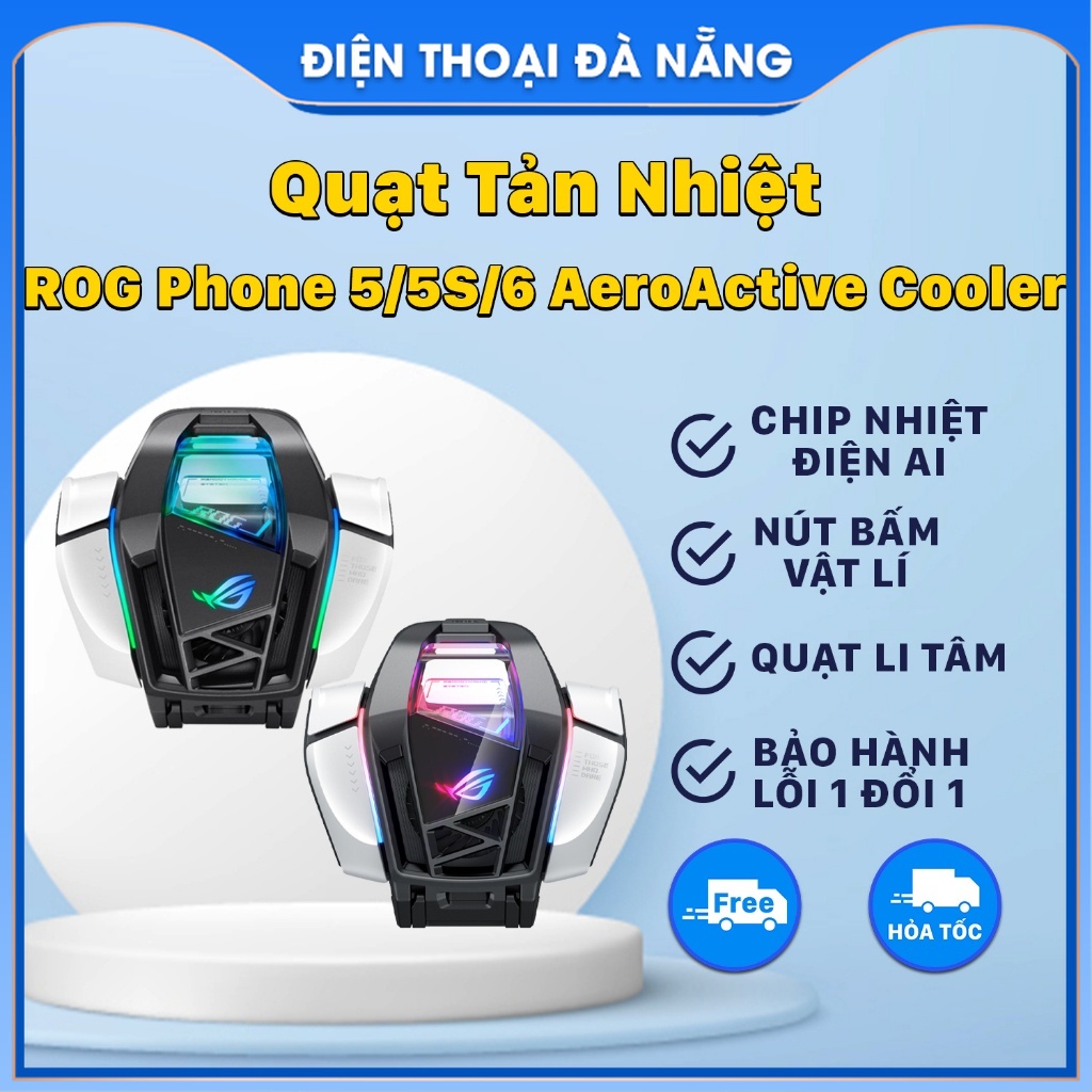 Quạt Tản nhiệt Điện thoại ROG Phone 5/5S, 6 AeroActive Cooler (Bảo Hành Lỗi 1 Đổi 1) - Tản Nhiệt AI -Chế Độ X MODE +