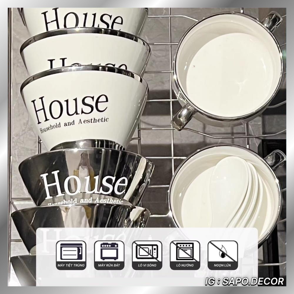 Bát sứ ăn cơm họa tiết đơn giản sang trọng - SP 40