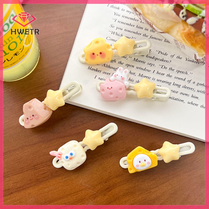 Kẹp Tóc Hình Ngôi Sao / Thỏ Màu Vàng Dễ Thương Phong Cách Hàn Quốc Cho Nữ Mới