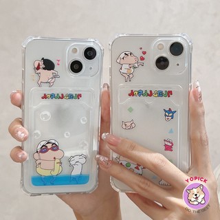 Ốp Điện Thoại Họa Tiết Hoạt Hình Dễ Thương Có Ngăn Đựng Thẻ Cho Iphone 13 15Promax 11 12 14plus xs