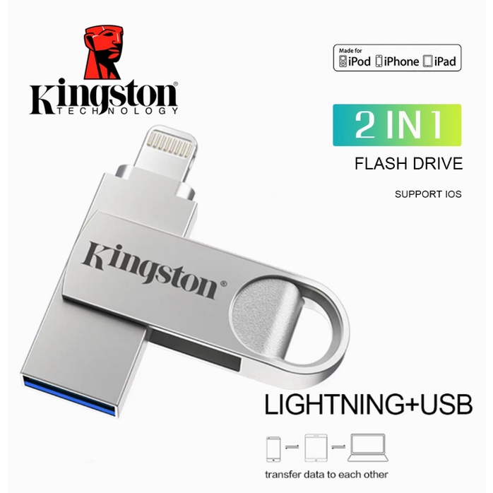 Ổ đĩa Flash USB Lightning Pendrive 2 trong 1 Kingston 256GB 512GB 1TB Thẻ nhớ cho iPhone 14 / 13 / 1