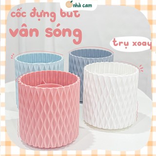 Khay nhựa cắm bút xoay được để bàn nhà cam