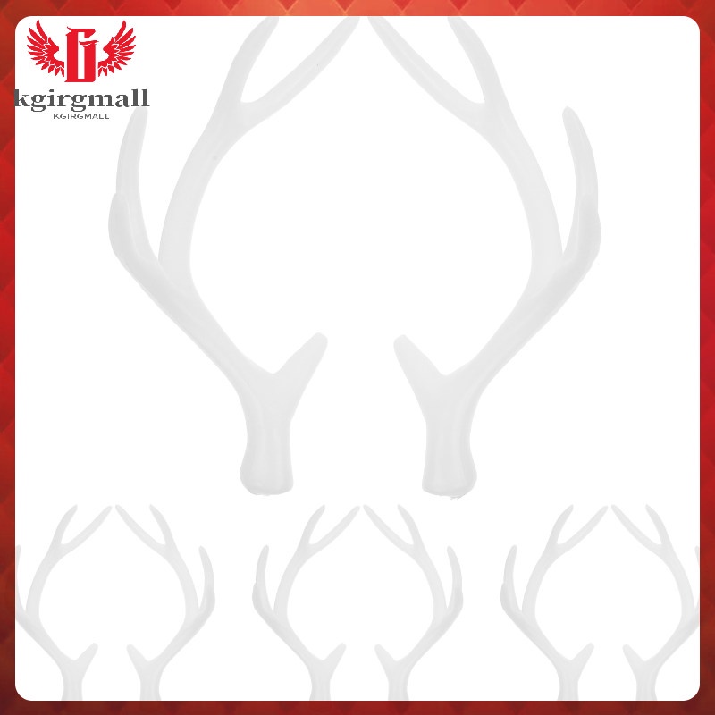Set 4 Cặp Đầu Sừng Hươu Bằng Nhựa Trắng Trang Trí Giáng Sinh diy