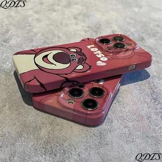 Ốp điện thoại cứng họa tiết dâu & gấu dễ thương chống sốc cho iphone14proiphone13 11 7 / 8Plus 12 / 15 / 16Promax