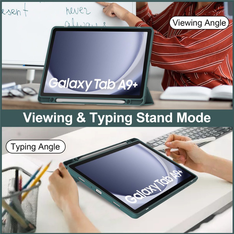 Bao Da Máy Tính Bảng pu Nắp Gập Thông Minh Có Ngăn Đựng Bút Cho samsung galaxy tab a9 + 11.0 sm-P210 Smx216B sm-J218U Giá Đỡ