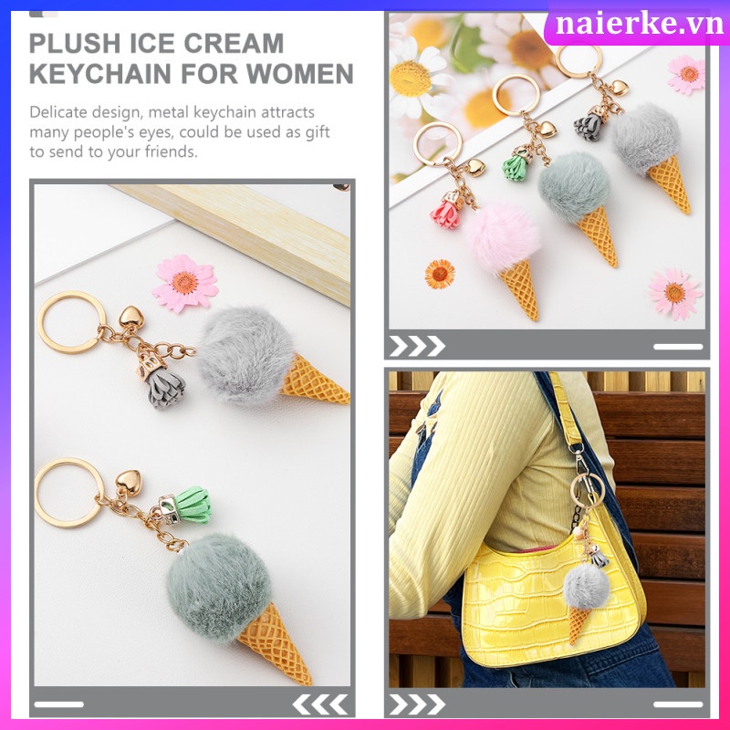 Set 3 Móc Khóa Hình Cây Kem Dễ Thương