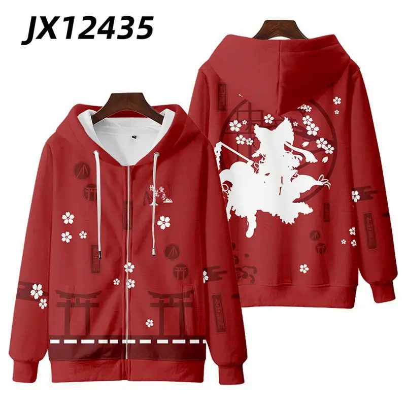 Áo Khoác hoodie Có Khóa Kéo In Họa Tiết anime touhou project 3d Phong Cách harajuku Cho Nam Và Nữ