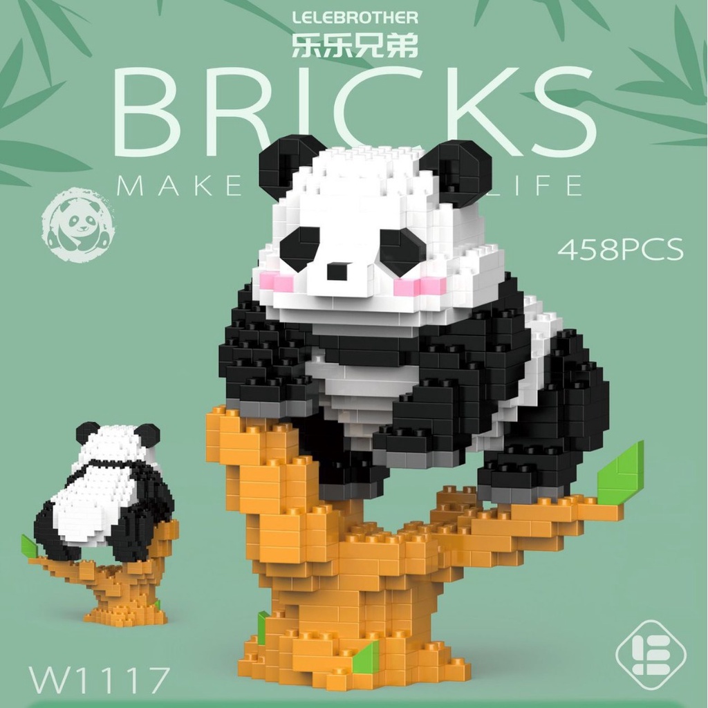 Lego Bộ Đồ Chơi Lắp Ráp Mô Hình Gấu Trúc Hoa lan Dành Cho Trẻ Em