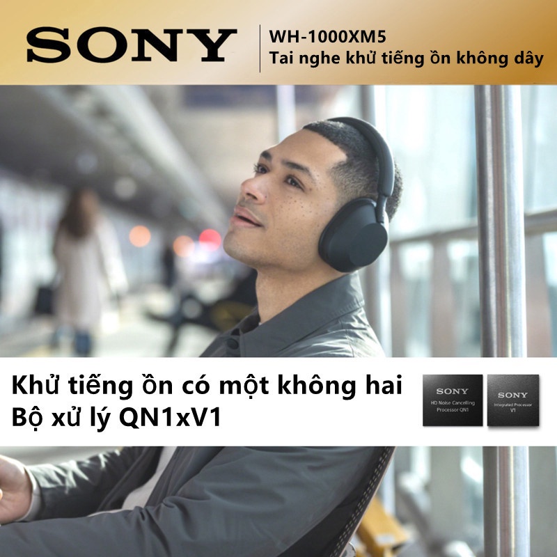 Tai Nghe Sony WH-1000XM5 Bluetooth Không Dây Có Công Nghệ Chống ồn Và Micrô Tích Hợp - Bảo Hành 3 Tháng