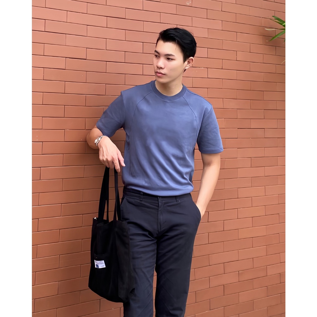 Áo thun Cotton bo gân Interlock 240gsm. Chất vải mềm mịn chống nhăn