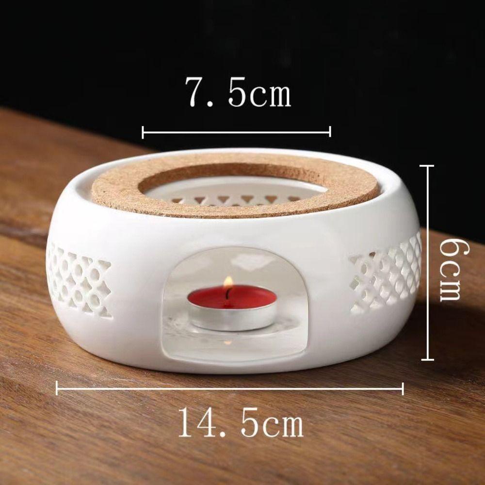 Đế Hâm Nóng Ấm Trà topabc1 Bằng Sứ Trắng 5.9 * 5.9 * 2.36 inch