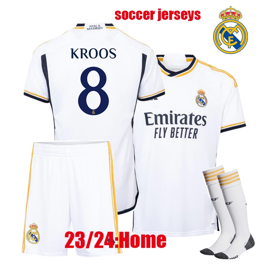 Bộ Quần Áo Bóng Đá jersey bellingham vini jr. 23-24 r mad Cho Nam  2023 / 2024