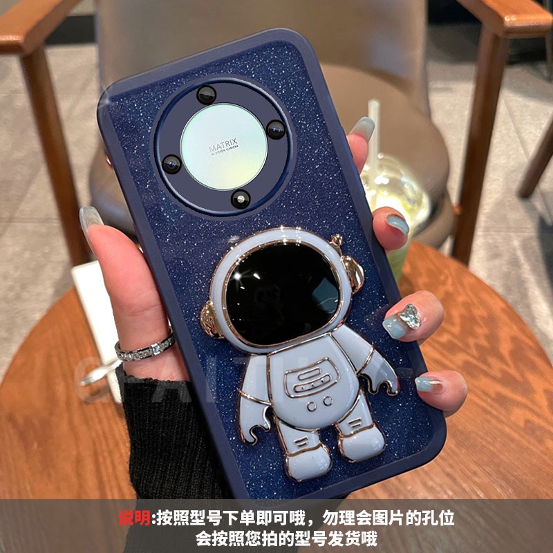 Ốp Điện Thoại Dẻo Họa Tiết Phi Hành Gia Kèm Giá Đỡ Cho huawei honor x9b x9a 90 5g / x5 plus / 70 90 lite / x6 honorx9b 90lite 2023