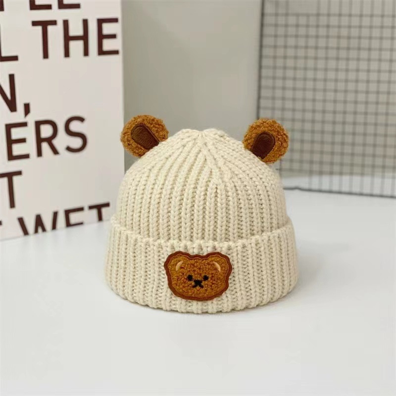 Dễ Thương Mũ beanie Trùm Tai Hình Gấu Đáng Yêu Cho Bé